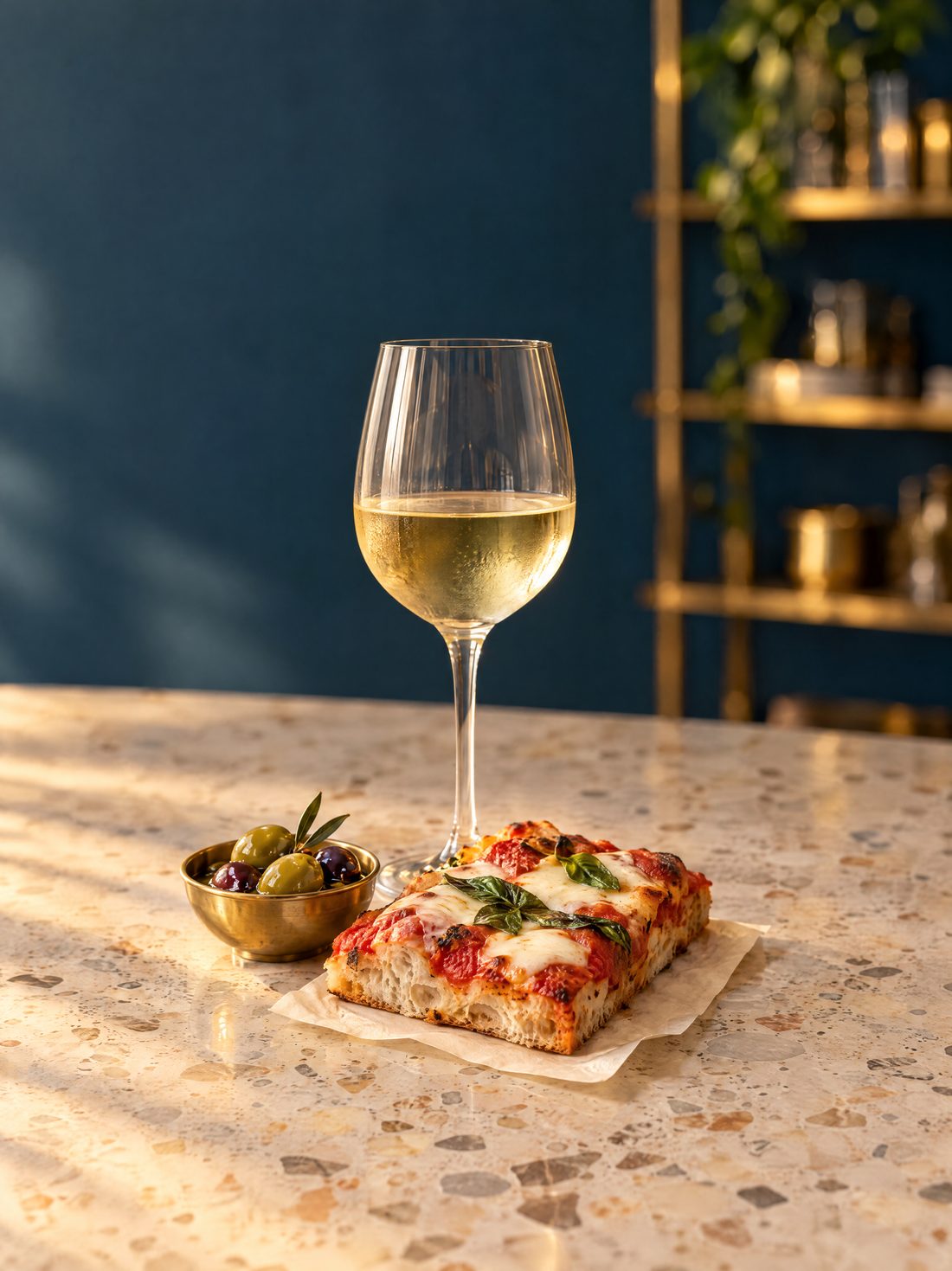 Aperitivo: pizza al taglio e un calice di bianco