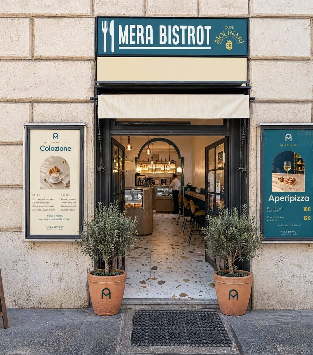 L'ingresso di Mera Bistrot in Via Merulana 106