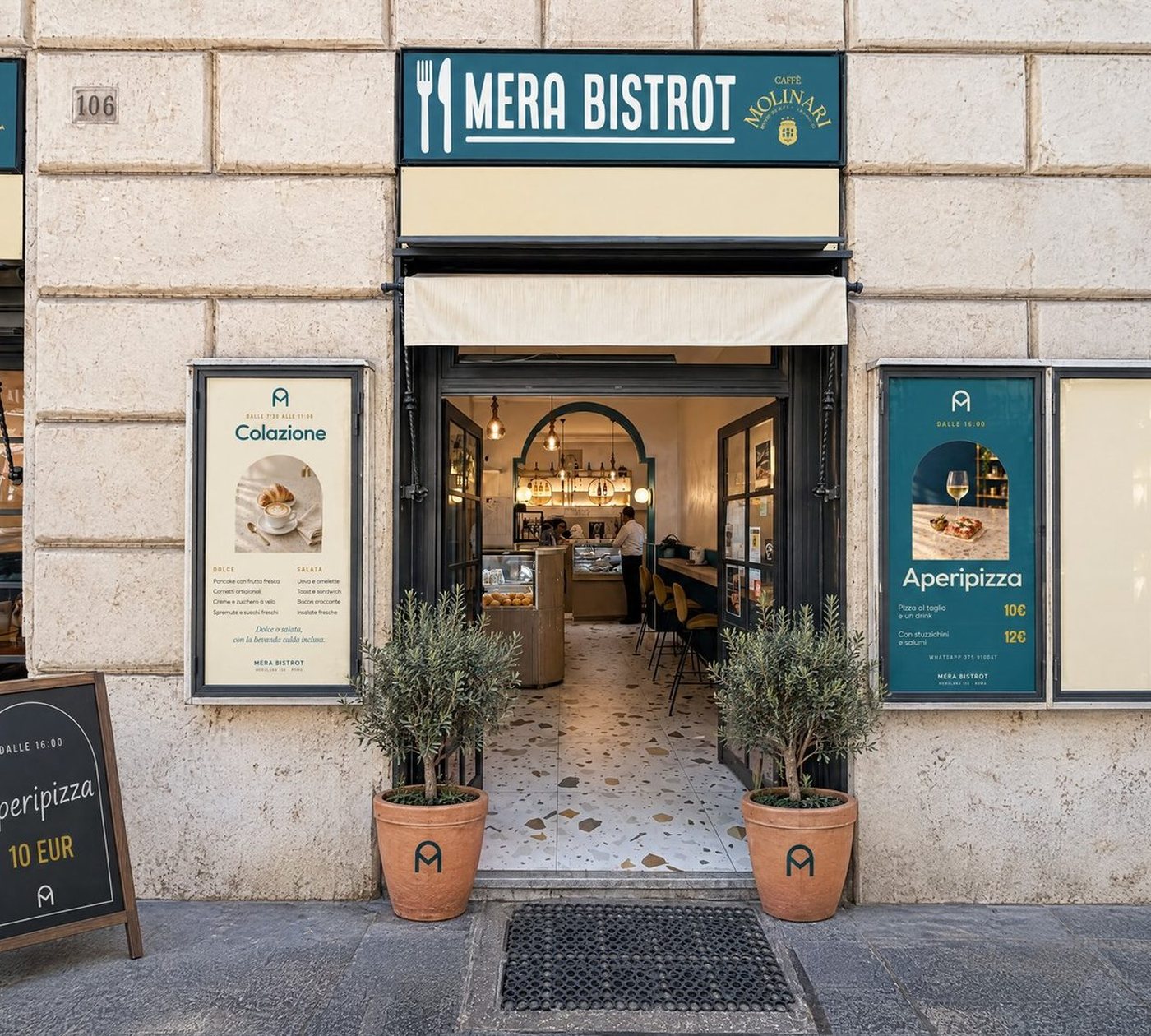 L'ingresso di Mera Bistrot in Via Merulana 106